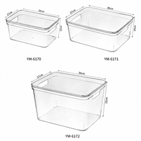 Boîte de rangement en plastique transparente empilable durable et étanche de différentes tailles, moulée par injection, pour le rangement dans les placards