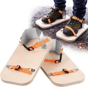 Zapatos de Asfalto Reforzados KW con Suelas de Acero Galvanizado y Madera, Correas Elásticas de Nylon Ajustables, Fuente de Alimentación Híbrida para Apisonado - Product Image 1