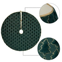 Jupe de sapin de Noël en velours avec passepoil doré, tailles 90/120 cm, style européen et américain pour la décoration de Noël et le sapin.