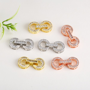 Cierre Redondo para Joyería, 22x10x4mm, Zirconia Micro-Pintada, Cobre, Accesorio de Acabado para Collares DIY - Product Image 3