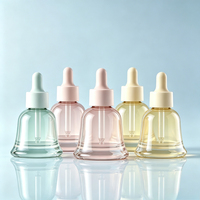 Individuelles Logo Farbige Glas-Hautpflegeserumflasche 20ml 30ml Glockenform Luxuriöse Leere Mattierte Kosmetik Ätherisches Öl Tropfflasche