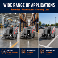Balayeuse autoportée manuelle haute vitesse GL5 pour le nettoyage des rues et des surfaces à forte saleté, avec batterie, brosse, moteur et pompe