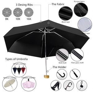 Parapluie de poche super mini compact pliable en cinq sections, promotionnel, pour le voyage, vente en gros, Chine - Product Image 5