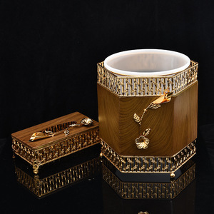 Moyen-Orient Arabie Saoudite Dubaï Style Fer Forgé Métal Stockage Boîte À Mouchoirs Poubelle Ensemble - Product Image 4
