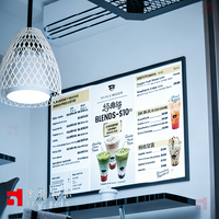 Boîte à lumière LED en verre avec cadre en aluminium ultra-fin, suspendue, personnalisable, rectangulaire, affichage d'affiches éclairées, menu rétroéclairé