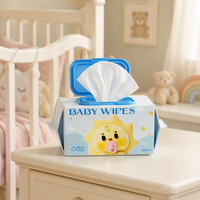 Lingettes humides pour bébé en viscose écologique à base de plantes, emballage personnalisé, non-tissé spunlace, pour le nettoyage des mains, de la bouche et des repas du bébé
