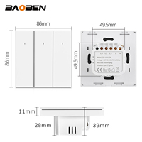 BAOBEN Interrupteur intelligent Zigbee à gros boutons, sans fil, télécommande vocale, sans fil neutre