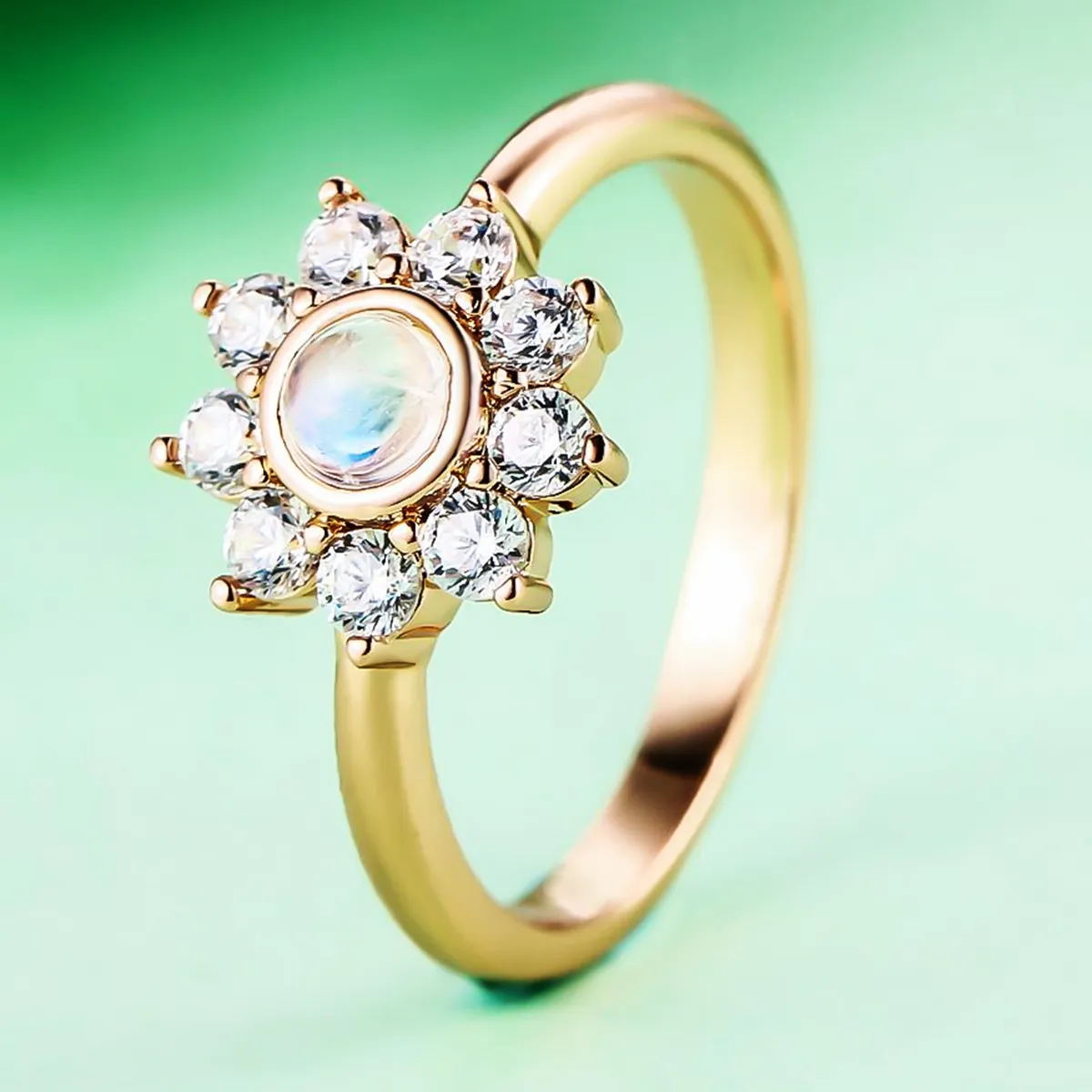 Хит продаж, классическое дизайнерское изысканное бриллиантовое белое Опаловое двустороннее роскошное ювелирное изделие, серебряное кольцо для женщин