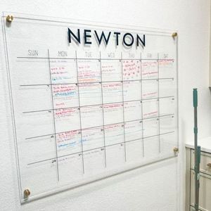 Wholesale Acrylic 3mm Thick Back-to-School Calendar <b>Fridge</b> Customized Monthly Weekly Magnetic Dry Erase Transparent Meal Planner - Product Image 1