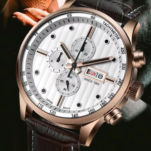 Montres de luxe décontractées pour hommes avec date, grand cadran, chronographe, sport, étanches, pour affaires, analogiques, à <span class=keywords><strong>quartz</strong></span>, montres-bracelets pour hommes - Product Image 3
