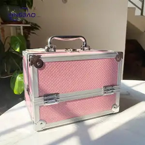 Aluminum makeup cosmetic trolly case cosmetic makeup case