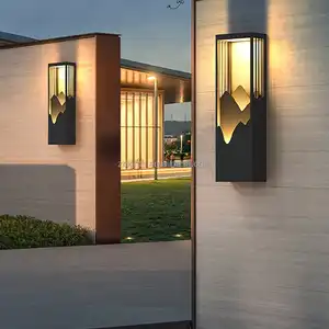 간단한 스타일 야외 방수 벽 램프 안뜰 외부 태양열 정원 벽 조명 호텔 엔지니어링 조명 프로젝트 조명
