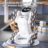Juguete Perro Robot Inteligente Acrobático RC de 8 Ruedas con Ojos y Orejas LED y Sensor de Gestos para Niños, Incluye Control Remoto