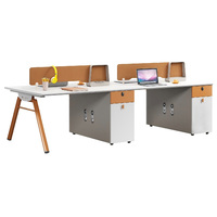 Poste de travail de bureau individuel moderne en bois avec cloison de séparation, ensemble de mobilier de direction de luxe pour employés
