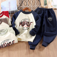 Ensemble Printemps-Automne pour Enfants, Tenue Chic Deux Pièces à Motifs de Dessins Animés pour Garçons, Automne/Hiver, pour Tout-Petits et Bébés, Vente en Gros