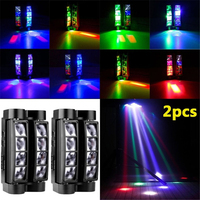 2 Projecteurs Mini Spider 80W RGBW à Tête Mobile LED, Éclairage de Scène DMX512 IP44 2000-82000 Lumens pour KTV, Discothèque, Fête, DJ, Mariage