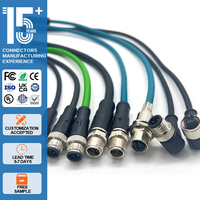 Connecteur de câble d'affichage pour vélo électrique M8 IP67 étanche, à contact en cuivre, mâle-femelle, 3, 4 ou 5 broches, 20 cm