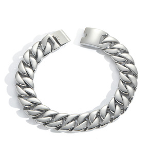 Collar de Cadena Cubana Ancha y Brillante, Cadena de Acero Inoxidable, Collar Estilo Hip-hop, Cadena Cubana de Gran Peso, Moda Tanjing - Product Image 5