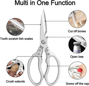 Premium Multi-Purpose Stainless Steel Heavy Duty Chicken Bone Scissors Kitchen <b>Shears</b> for Cutting Meats, <b>Poultry</b> - Product Image 3