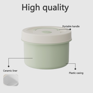 Tazón de Cerámica Reutilizable de Grado Alimenticio, Diseño a Prueba de Fugas, Desmontable, Apto para Microondas, Calentable, con 3 Compartimentos - Product Image 3