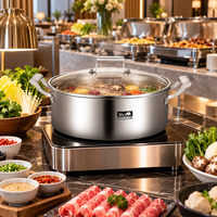 Marmite à soupe simple en acier inoxydable 3 plis One Piece pour Shabu Shabu, usage domestique et professionnel