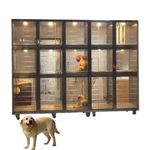 Pet Supplier Vet Animal Hospital Cage Combined Stainless Steel Veterinary Pet Cage for Animals Exhibition