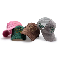 Produsen Bordir 5 Panel, Topi Trucker Beludru Bulu Custom Berkualitas Tinggi