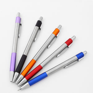 Stylo bille promotionnel 2024 à corps métallique fin, pointe de 1,0 mm, logo personnalisable en noir et blanc - Product Image 2