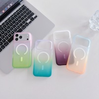 Coque de téléphone antichoc en TPU souple dégradé Vitality, anti-jaunissement, anti-traces de doigts, avec anneau magnétique pour iPhone 17 16 15 Pro Max