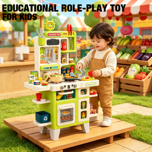 Ensemble de <span class=keywords><strong>cuisine</strong></span> pour enfants KSF, jeu de rôle, boîte en plastique, 104 pièces, robinet à eau vapeur simulé, fonctions éducatives et d'apprentissage - Product Image 3