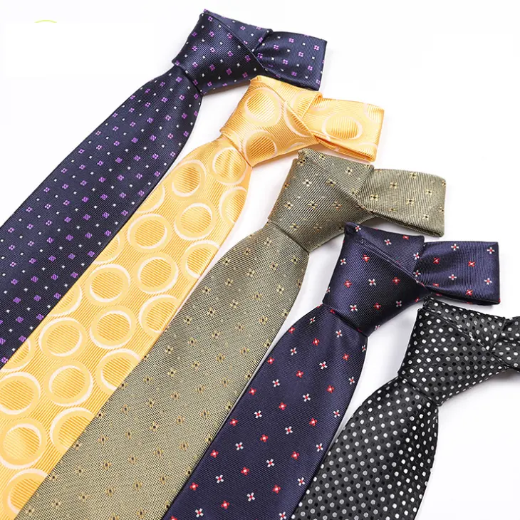 Cravates Slim en soie pour hommes, accessoire de bureau, bleu, motif à pois, cravates vintage, mariage, formelle, pour fête