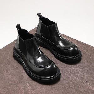 Zapatos casuales de cuero genuino para hombre con punta redonda retro, modernos, estilo ejecutivo, zapatos formales de lujo - Product Image 1