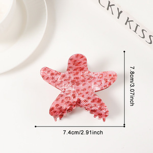 Gorese Schmuck Texturierter Leoparden-Stern-Wellen-Haarclip im koreanischen Stil, einzigartiger Allrounder aus PVC-Material, handgefertigte Haarspange, Haarklammer - Product Image 6