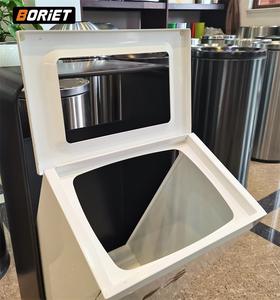 Poubelle de rangement ronde classique en acier inoxydable, écologique, gain de place, argent/gris, certifiée ISO9001 - Product Image 3