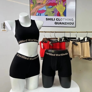 Temel baksır şort ile özel Logo klasik pamuk rahat iç çamaşırı günlük örme Hipster külot dantel dekorasyon - Product Image 1