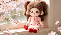 Peluche personnalisable unisexe mignonne en coton doux, personnage cerise, pour vente en gros, jouet en peluche