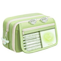 Sac de papeterie grande capacité sur mesure thème vert pour enfants, kit de fournitures scolaires et de bureau, ensemble de papeterie pour cadeaux de festival
