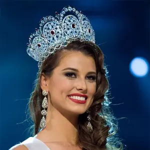 Einstellbare Strass Miss Universe Beauty Krone und Diademe Prinzessin Hochzeit Haarschmuck Zubehör