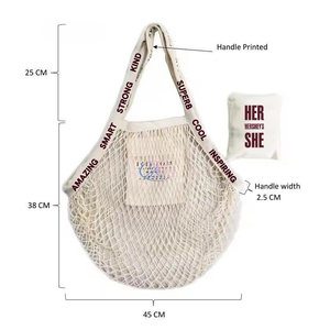 Xách tay Net hàng tạp hóa Túi tote Vai Túi sinh thái Hữu Cơ bông gấp Net lưới mua sắm túi - Product Image 1