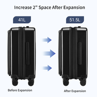 Valise à roulettes extensible de 20 pouces à ouverture frontale avec serrure TSA et port USB pour les voyages d'affaires et de loisirs