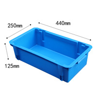 Boîte de rangement et de collecte industrielle en plastique épaissi de grande taille pour produits frais, à empilage orienté