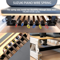 Lit de Pilates Reformer pliable en aluminium rose, lit coulissant pliable pour exercices de Pilates, machine de Pilates Reformer
