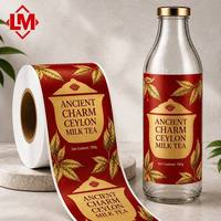 Etichette Personalizzate Impermeabili per Bottiglie di Tè al Latte, Adesivi per Bevande al Tè di Ceylon, Etichette in Rotolo all'Ingrosso