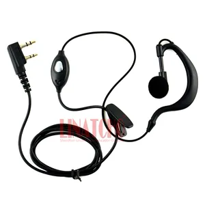 Economical and Practical 2 Pins PTT Headset Mic HAM Radio Walkie Talkie Ear Hook Ear Loop Earphone