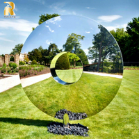 Sculpture circulaire moderne en acier inoxydable poli miroir, grande statue d'art métallique en forme d'anneau pour la décoration de jardin