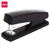 Deli E0425 # Agrafeuse # 25 feuilles, 24/6 et 26/6 # Agrafeuse à demi-coup noire, grand angle, grande ouverture, pieds antidérapants, enclume rotative