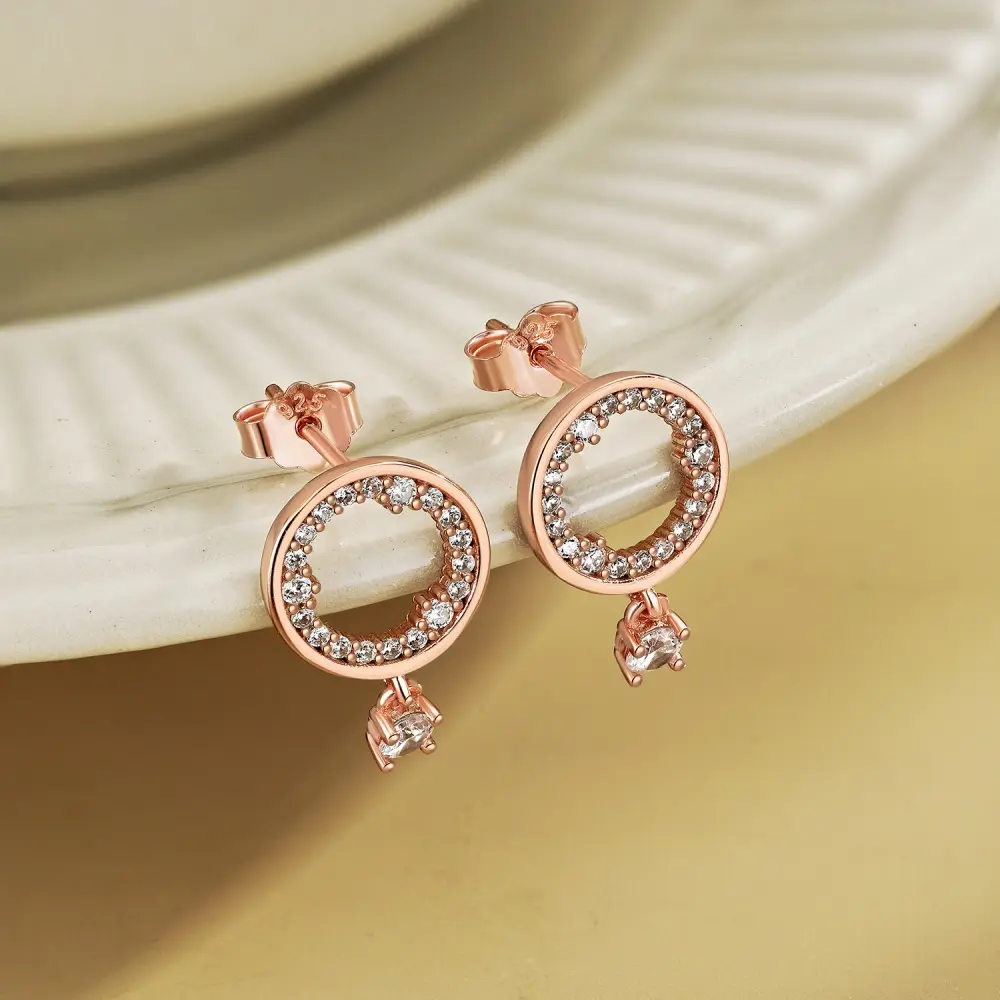 2023 mode boucles d'oreilles femmes carré cercle S925 argent Sterling Cz cubique zircone boucle d'oreille goutte cerceau 18K or Rose boucles d'oreilles femmes