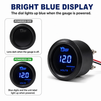 Voltmètre numérique universel 2 pouces 52 mm avec affichage LED bleu pour voiture, camion, bateau, marine