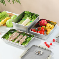 Boîte de conservation alimentaire hermétique en acier inoxydable 304, résistante au congélateur, étanche et anti-fuite, idéale pour la préparation des repas