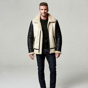 Veste en peau de mouton pour homme, décontractée, hiver, doublée de fourrure, fermeture éclair, confortable, fabrication sur mesure - Product Image 1